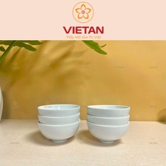 Bộ 6-10 Bát Ăn Cơm Trung Kiên Men Trắng Trơn BBD11