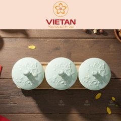 Khay Mứt Sứ 3 Hũ Họa Tiết Hoa Đào KM06