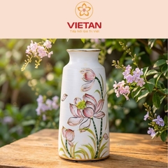 Lọ hoa vẽ Hồng Liên