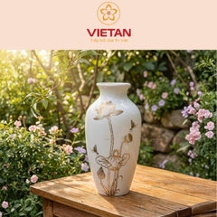Lọ Hoa Vẽ Sen Vàng