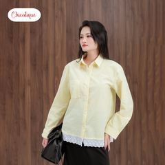 Áo sơ mi nữ Chicatique Remy chất Cotton sọc Hàn mềm nhẹ thanh lịch