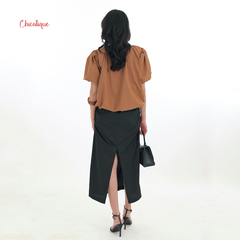 Chân váy dún dài Chicatique Cailin chất cotton Hàn form suông thời trang công sở thanh lịch