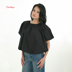 Áo kiểu nữ dáng bí Chicatique Ella cotton Hàn tay phồng form rộng trẻ trung