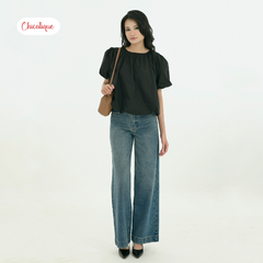 Áo kiểu nữ dáng bí Chicatique Ella cotton Hàn tay phồng form rộng trẻ trung