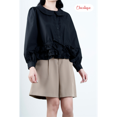 Quần short nữ thiết kế Chicatique Morgan dáng suông ống rộng phong cách Hàn Quốc chất vải Carolan cao cấp