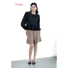 Quần short nữ thiết kế Chicatique Morgan dáng suông ống rộng phong cách Hàn Quốc chất vải Carolan cao cấp