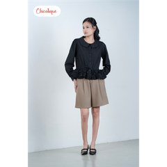 Quần short nữ thiết kế Chicatique Morgan dáng suông ống rộng phong cách Hàn Quốc chất vải Carolan cao cấp