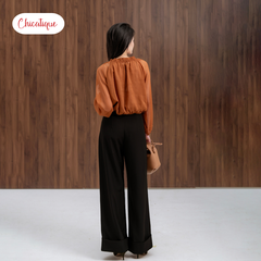 Áo kiểu nữ Chicatique Nina chất tơ gân Hàn mềm nhẹ cá tính