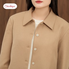 Áo khoác nữ Chicatique Rio chất Kaki xước Hàn đứng form thanh lịch