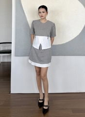 Set áo kiểu kèm chân váy ngắn Chicatique Lara chất cotton dày dặn đứng form tôn dáng