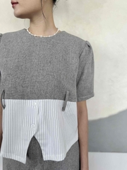 Set áo kiểu kèm chân váy ngắn Chicatique Lara chất cotton dày dặn đứng form tôn dáng