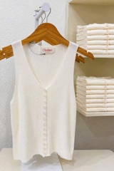 Áo dệt kim CHICATIQUE Erin nút cài basic thanh lịch