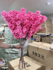 Hoa mai đào lớn 95cm màu hồng đậm - cành