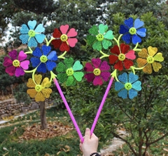 Chong chóng nhựa 6 bông - kim tuyến (1T*400C)