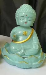 Phật tổ Như Lai nhựa ngồi trên đài sen 456-11 (1T*120C) - màu xanh