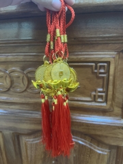 Dây treo hình đồng tiền + thổi vàng bịch (1T*500B*6D) sét 10 cái