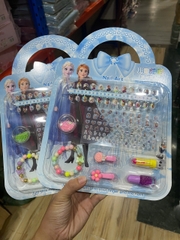 Bộ đồ chơi  làm móng và vòng tay cho bé - hoạt tiết elsa - DP