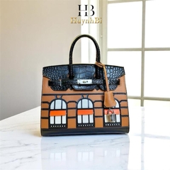 K6_Túi Xách Nữ Da Thật Birkin Ô Cửa sổ Đẳng Cấp Kích Thước 25cm - HuynhBi
