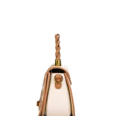 L4_Túi Xách Nữ Họa Tiết Thêu Tinh Xảo Đẳng Cấp, Kích Thước 22x14x8 Bag Kem Da Hoa