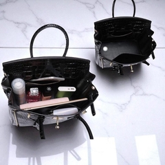 L9_Túi Xách Nữ Birkin Da Bò Nhập Khẩu, Hoạ Tiết Cá Sấu Kích thước 25cm