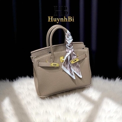 J4_(Có Hộp) Túi Xách Nữ Siêu Phẩm Birkin Da Bò Togo Nhập Khẩu Size 25cm, HuynhBi Luxury Bag Len
