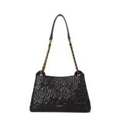 Túi Đeo Vai HB-E21 Da Bò Mềm Trần Hoa Trà Sang Trọng, 4 Ngăn, Dây Điều Chỉnh Đeo Chéo (Có hộp) Bag Nữ Kem