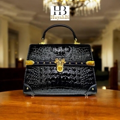 J6_Túi Xách Nữ Da Bò Vân Cá Sấu Cao Cấp Lót Da, Túi Đi Tiệc Sang Chảnh Đẳng Cấp- HuynhBi Luxury Bag