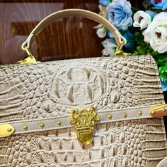 J6_Túi Xách Nữ Da Bò Vân Cá Sấu Cao Cấp Lót Da, Túi Đi Tiệc Sang Chảnh Đẳng Cấp- HuynhBi Luxury Bag