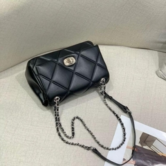 P3_Túi Đeo Vai Nữ Da Bò Nhập Khẩu, Khoá Đính Đá Kích Thước 24cm Kèm Hộp-HuynhBi