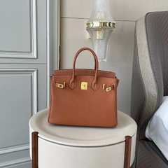 J4_(Có Hộp) Túi Xách Nữ Siêu Phẩm Birkin Da Bò Togo Nhập Khẩu Size 25cm, HuynhBi Luxury Bag Len