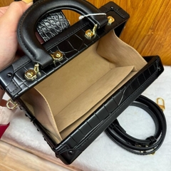 E8_Túi Cốp Nữ Chữ Nhật Da Bò Sang Chảnh Kích thướt 20cm Bag Cốp Vuông Kem