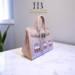 K6_Túi Xách Nữ Da Thật Birkin Ô Cửa sổ Đẳng Cấp Kích Thước 25cm - HuynhBi
