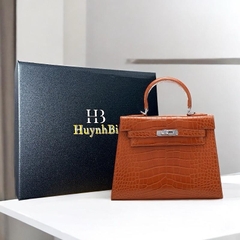 M6_Túi Xách Kelly Da Bò Thật, Kích thước 25cm, Có Hộp Cao Cấp Làm Quà Tặng HuynhBi Luxuru
