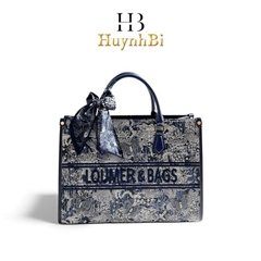 Q9_Túi Tote Nữ Da Bò Hoạ Tiết Thêu, Có Dây Đeo Vai Kích Thước 35x26x13 Kèm Hộp Xịn- HuynhBi Bag