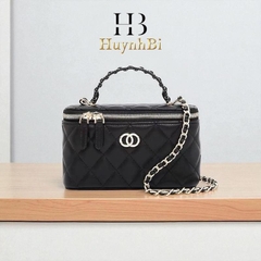 A8_(Có Hộp)Túi Cốp Nữ Chữ Nhật Đi Tiệc, Chất Liệu Da Cừu Thật, Tặng Charm Hoa, Túi Đi Tiệc Sang Trọng - HUỲNH BI Luxury Bag