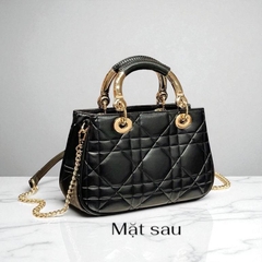 O9_(Có Hộp)Túi Xách Da Bò Dập Ô Trám, size 24cm HuynhBi LuxuryBag