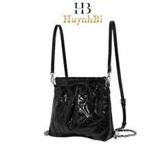 Q10_Túi Đeo Vai Bucket Chất Liệu Da Bò Phong Cách