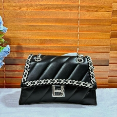 D3_Túi Đeo Vai Nữ Chất liệu Da Cừu Thật, Khoá Thép Titan Đính Đá Không Gỉ, Đi Tiệc Sang Trọng, 3 ngăn KÈM HỘP Bag Nữ Kem