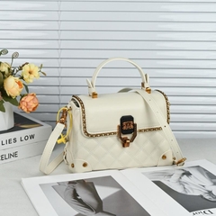 O6_Túi Cốp Nữ Da Bò Thật Trần Hoạ Tiết, Khoá Đồng Không Gỉ, Kích thước 22cm - HuynhBi