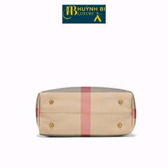 Túi Xách Đi Tiệc Sang Trọng Da Bò Thật, 5 Ngăn HUỲNHBI-S16 Vân Sọc Thời Thượng KT 28X24X10 Bag Nữ Kem