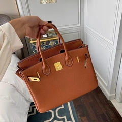 J4_(Có Hộp) Túi Xách Nữ Siêu Phẩm Birkin Da Bò Togo Nhập Khẩu Size 25cm, HuynhBi Luxury Bag Len