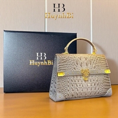 J6_Túi Xách Nữ Da Bò Vân Cá Sấu Cao Cấp Lót Da, Túi Đi Tiệc Sang Chảnh Đẳng Cấp- HuynhBi Luxury Bag
