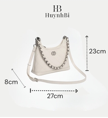 HuynhBi T1- Túi Đeo Vai Nữ Da Bò , Chất Liệu Khoá Không Gỉ, Túi Hobo Đi Tiệc Sang Trọng