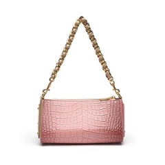 P4_Túi Đeo Vai Da Bò Hoạ Tiết Cá Sấu, Kích Thước 22cm