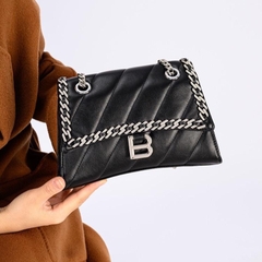 D3_Túi Đeo Vai Nữ Chất liệu Da Cừu Thật, Khoá Thép Titan Đính Đá Không Gỉ, Đi Tiệc Sang Trọng, 3 ngăn KÈM HỘP Bag Nữ Kem