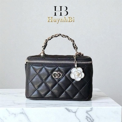 A8_(Có Hộp)Túi Cốp Nữ Chữ Nhật Đi Tiệc, Chất Liệu Da Cừu Thật, Tặng Charm Hoa, Túi Đi Tiệc Sang Trọng - HUỲNH BI Luxury Bag