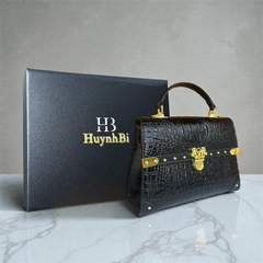 J6_Túi Xách Nữ Da Bò Vân Cá Sấu Cao Cấp Lót Da, Túi Đi Tiệc Sang Chảnh Đẳng Cấp- HuynhBi Luxury Bag
