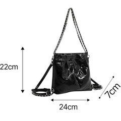 Q10_Túi Đeo Vai Bucket Chất Liệu Da Bò Phong Cách