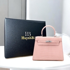 M6_Túi Xách Kelly Da Bò Thật, Kích thước 25cm, Có Hộp Cao Cấp Làm Quà Tặng HuynhBi Luxuru