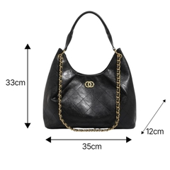 K9_Túi Tote Đeo Vai Da Bò, Dây xích không gỉ, Có Hộp Cao Cấp